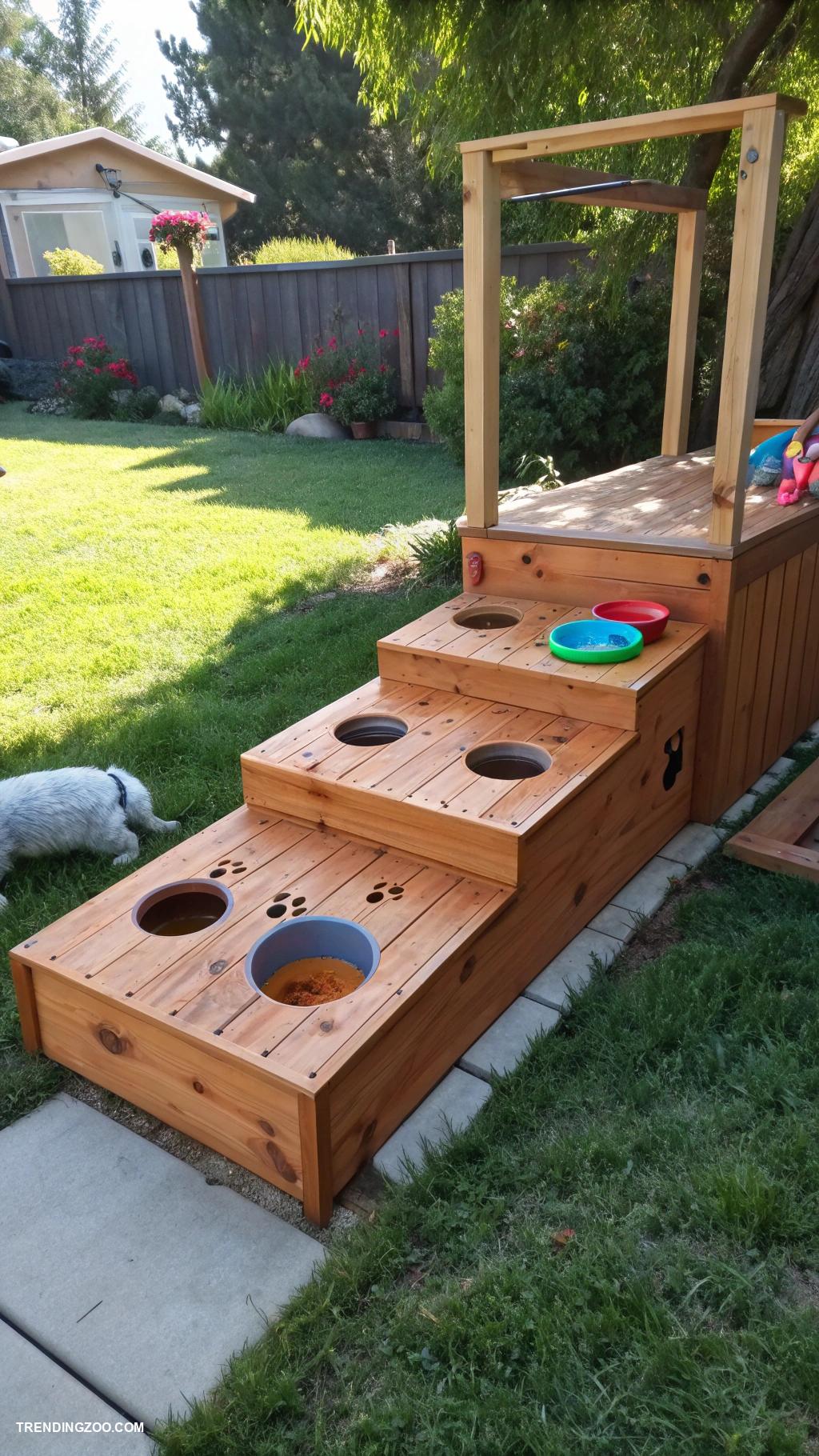 homemade dog bath tub Wooden dog bath platform with drainage holes