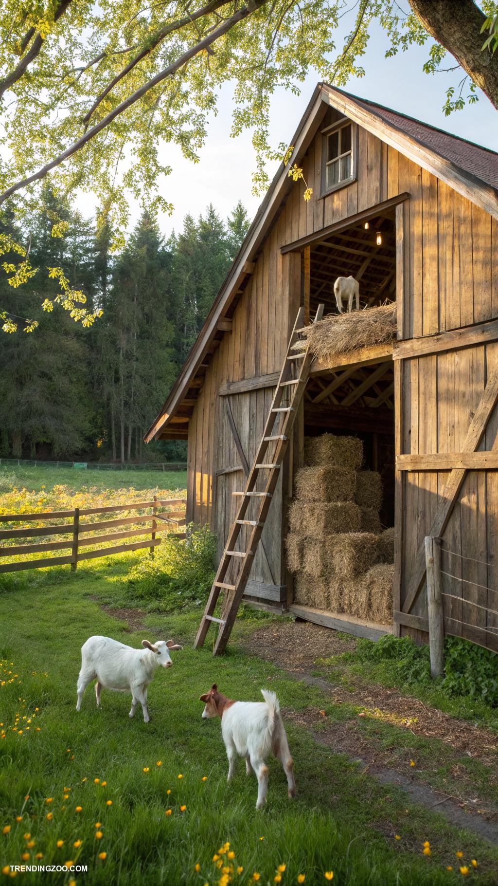 small goat barns Cozy corner barn with hay loft 1
