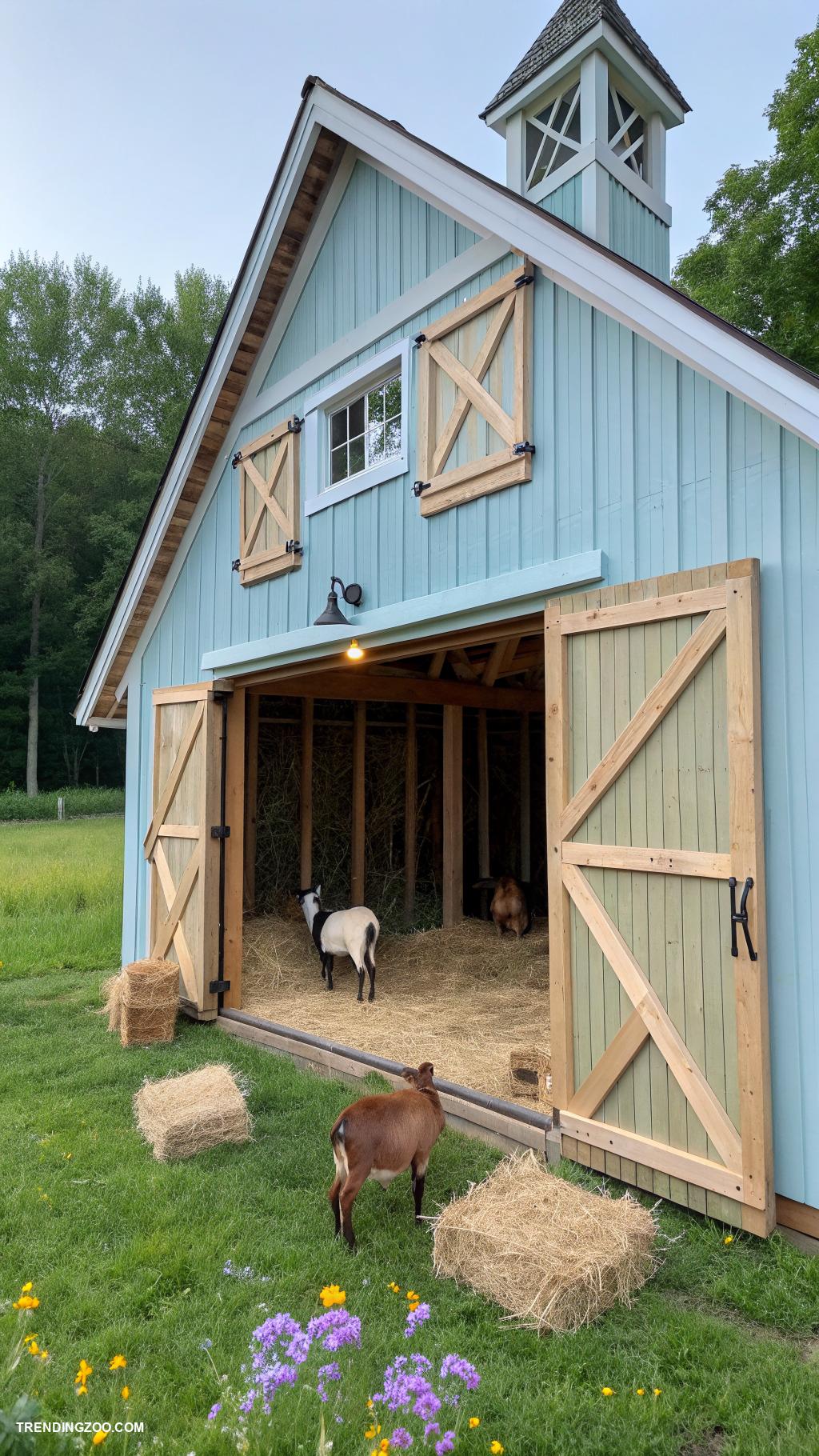 small goat barns Mini barn with open air design