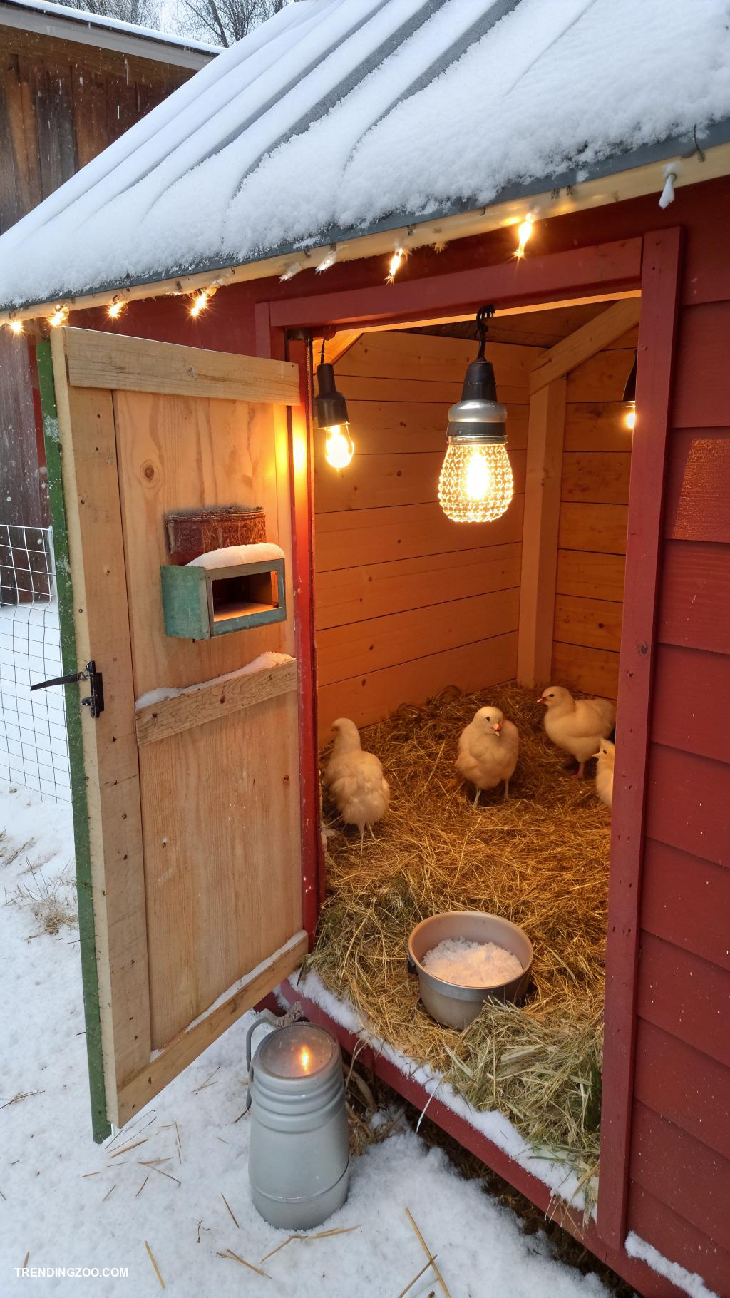 winterizing chicken coop Add heat lamps for warmth