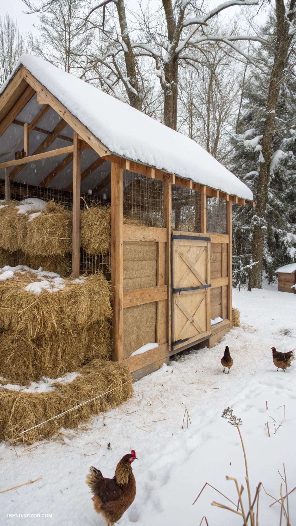 winterizing chicken coop Install windbreaks outside coop