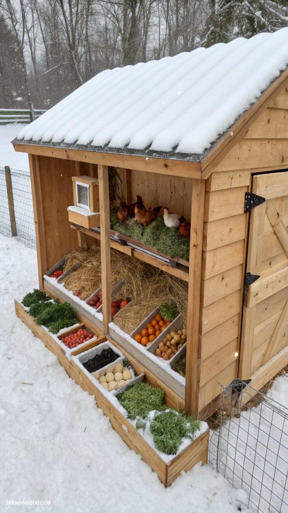 winterizing chicken coop Offer extra food for energy