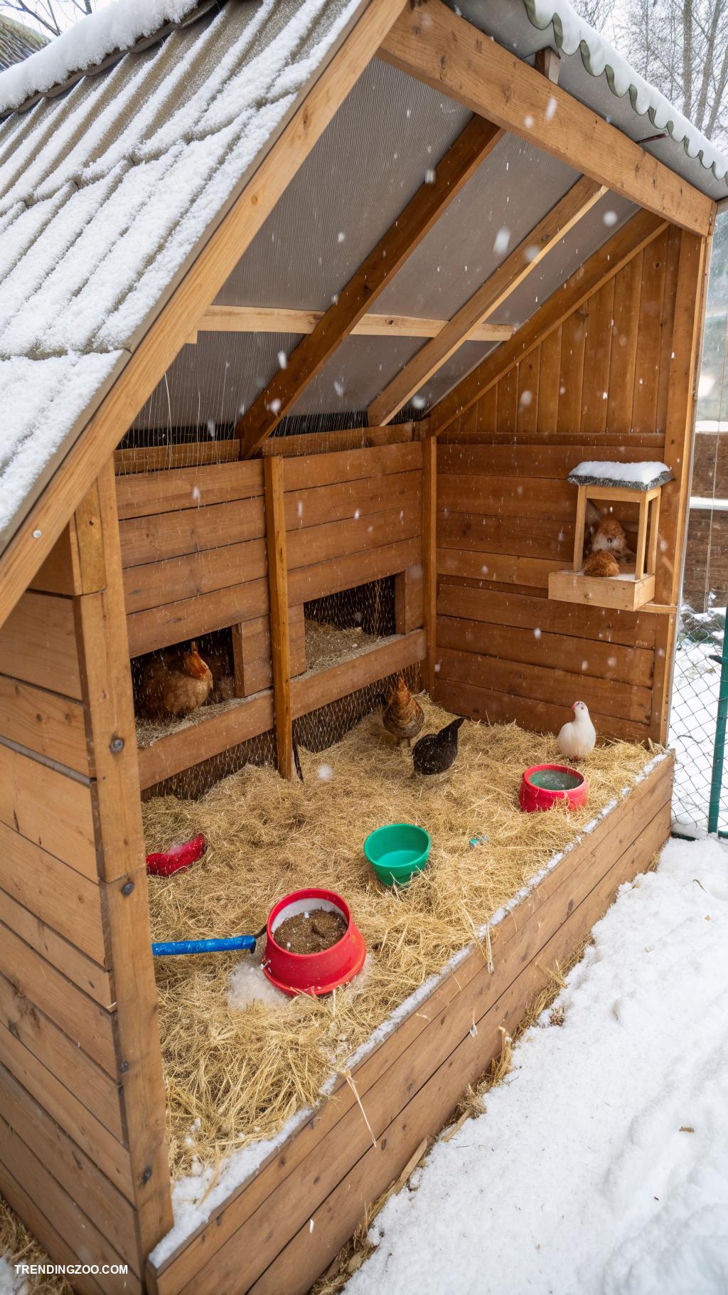 winterizing chicken coop Use deep litter method for warmth