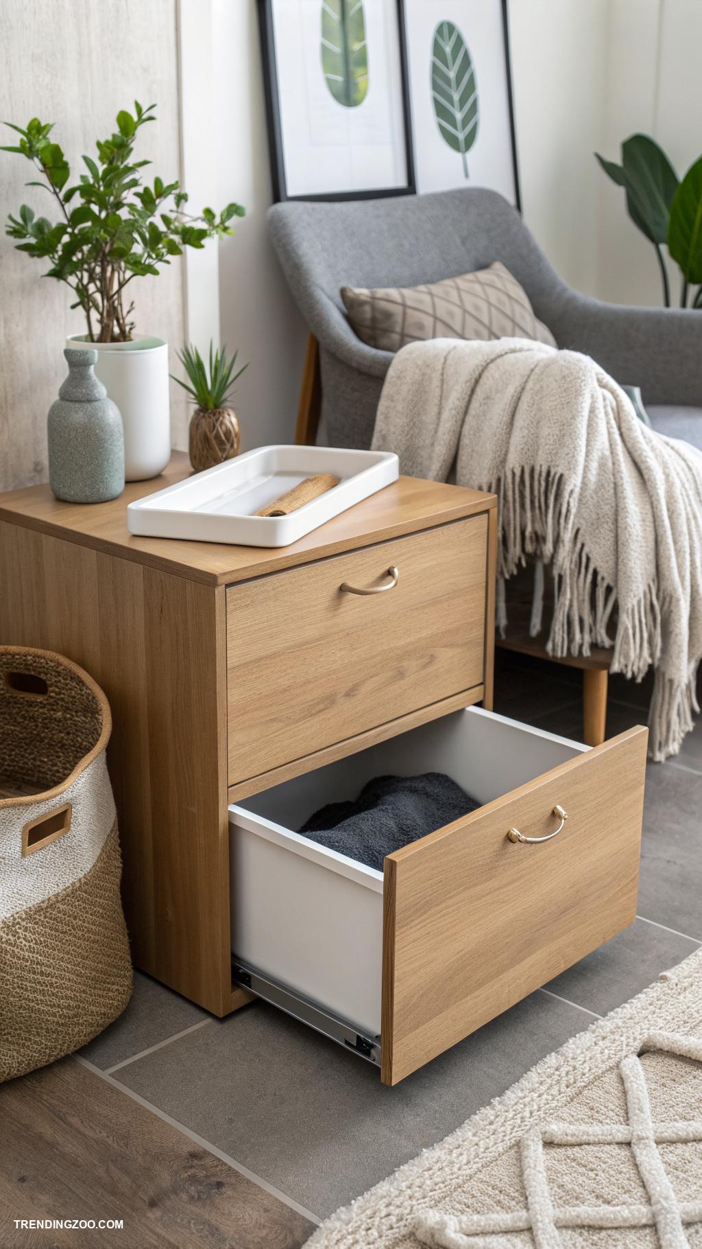 apartment litter box ideas Litter box disguised as a drawer