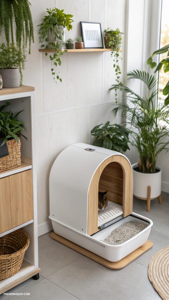 apartment litter box ideas Wall mounted litter box solution