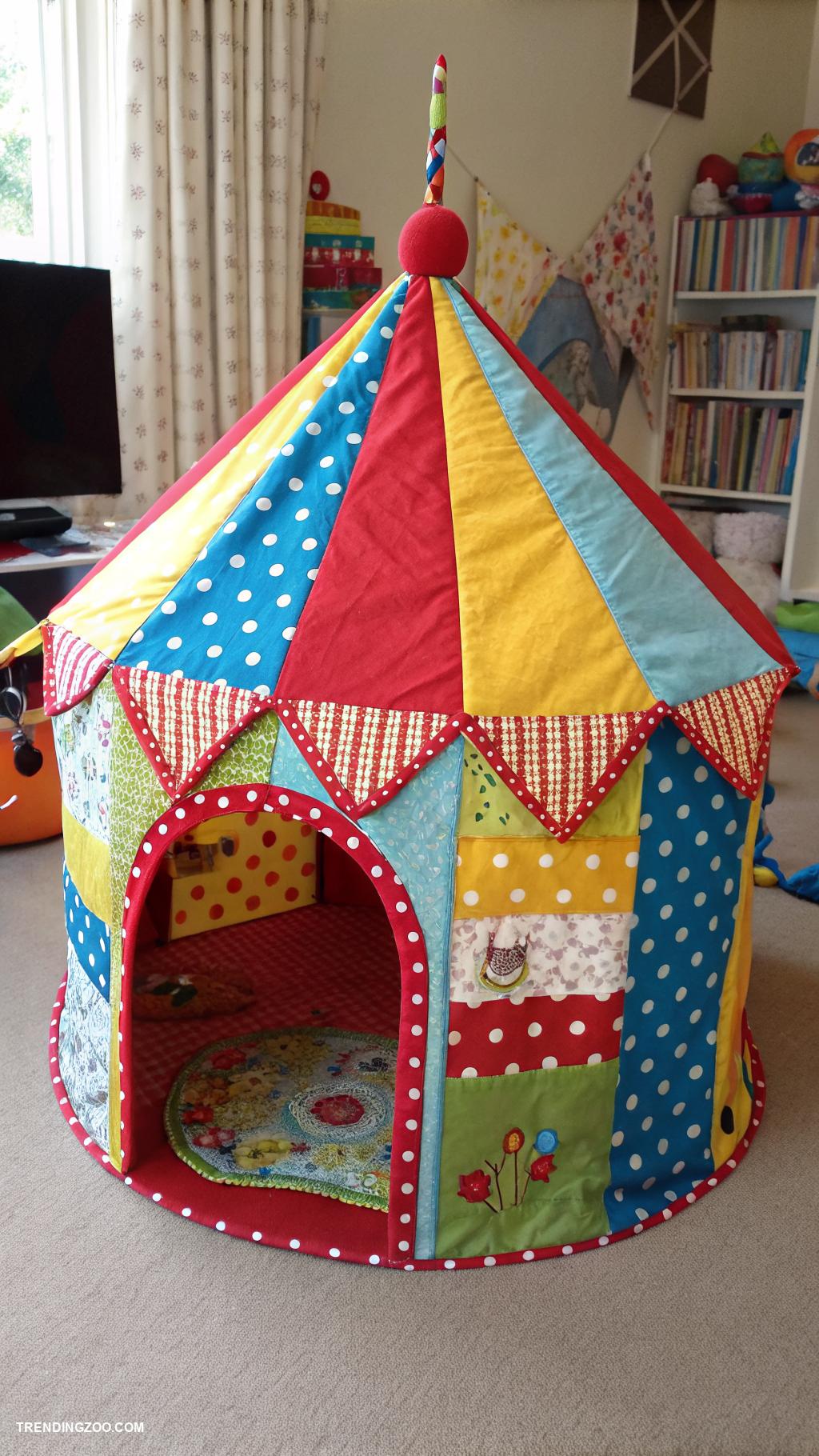 cat castle ideas Colorful fabric tent for lounging