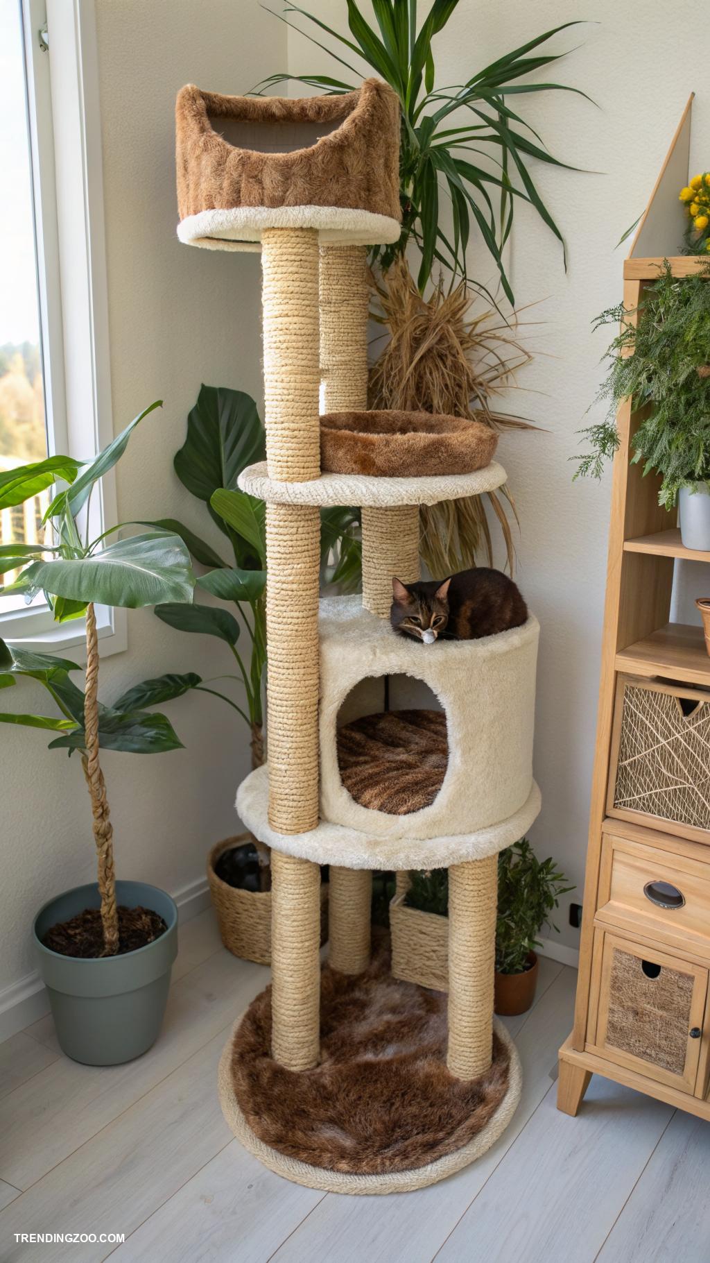cat castle ideas Multi level tower with scratching posts