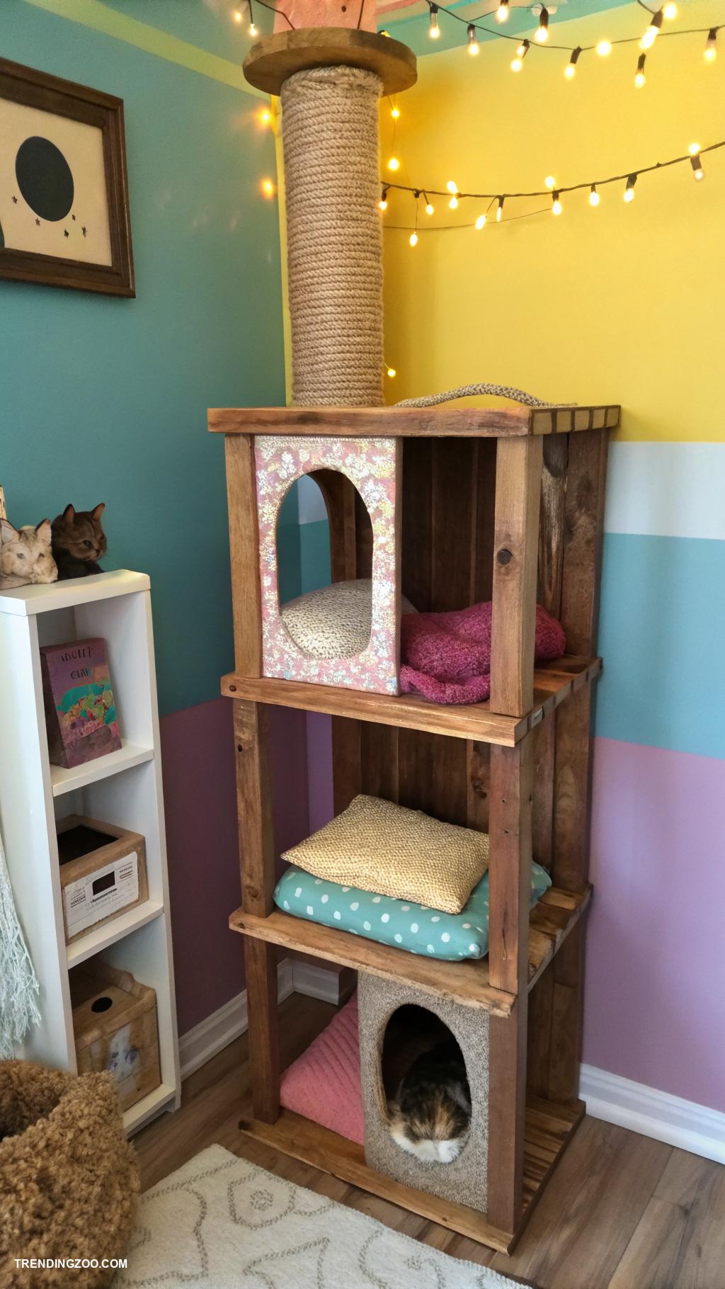 cat castle ideas Repurposed furniture turned into cat castle