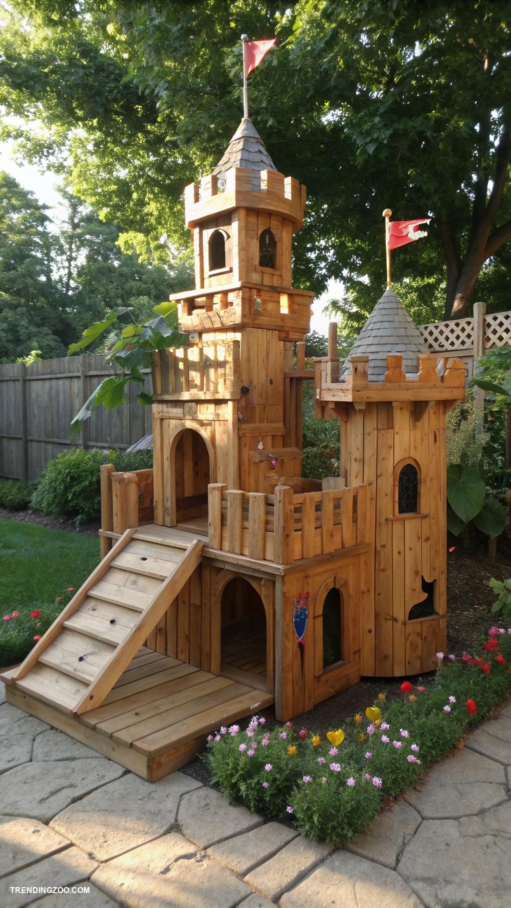 cat castle ideas Wooden castle with lookout perches