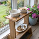 cat eating station ideas Elevated feeding platform with a view