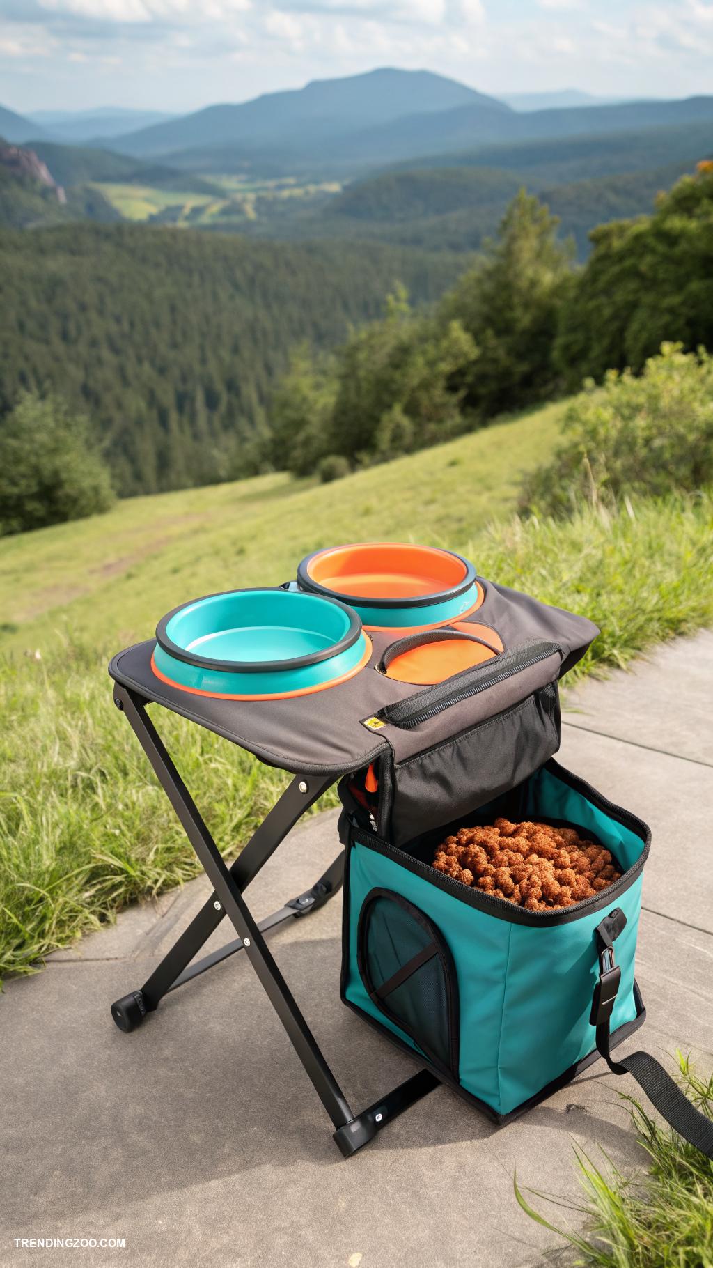 cat eating station ideas Portable feeding station for travel adventures