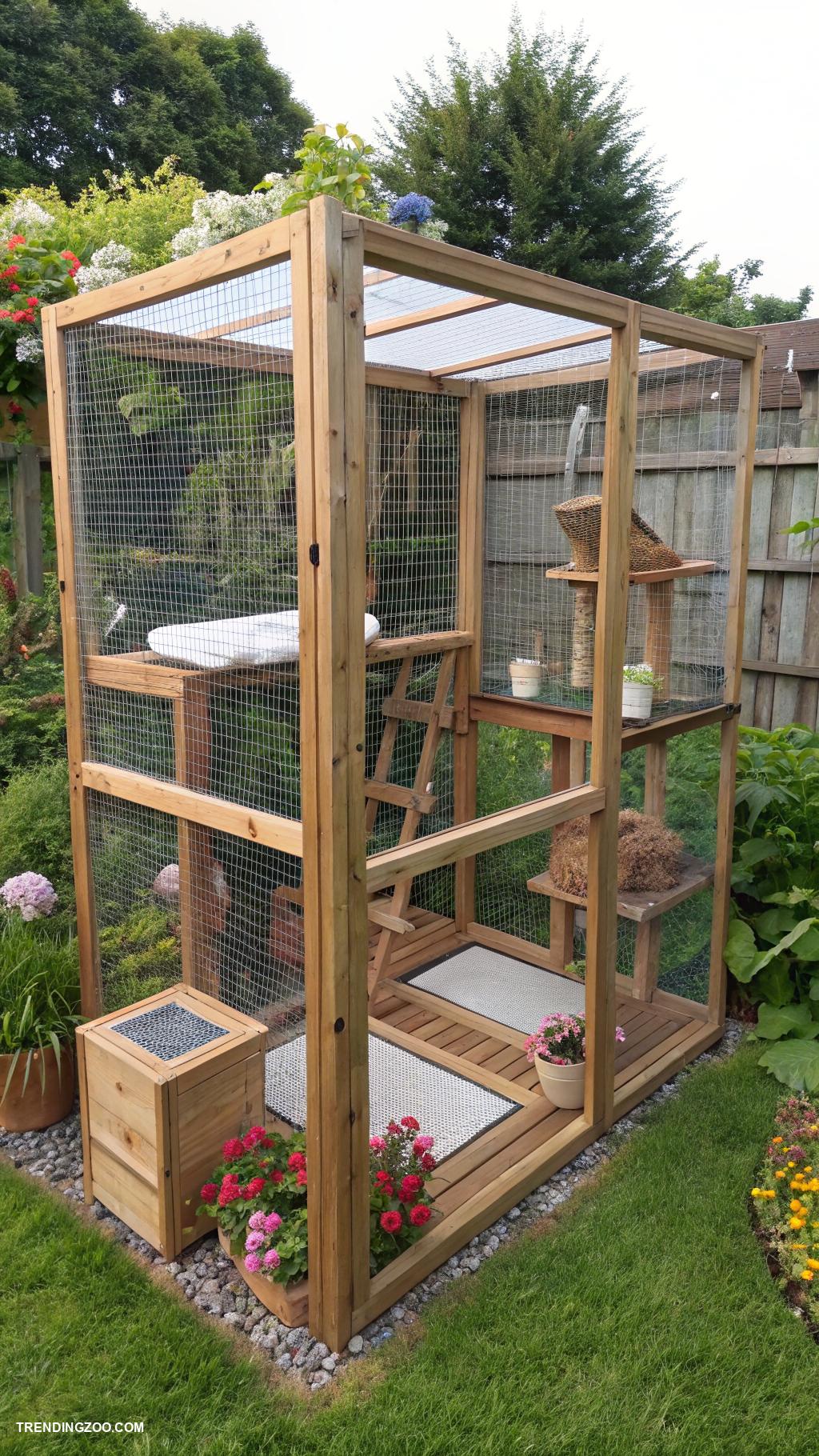 cat garden ideas Install outdoor cat enclosure
