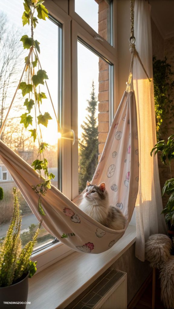 cat nooks Hammock nook between window frames