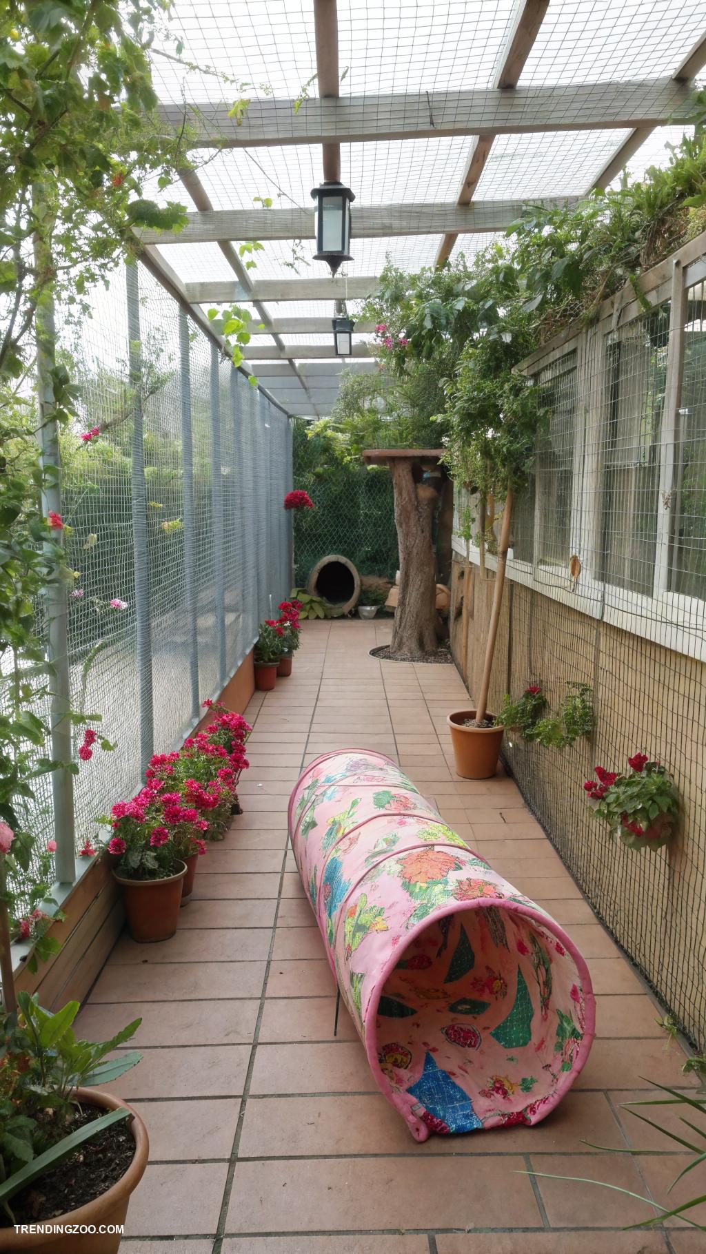 cat patio ideas Create a tunnel for exploration and play