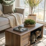 cat spaces in home Hidden litter box in furniture