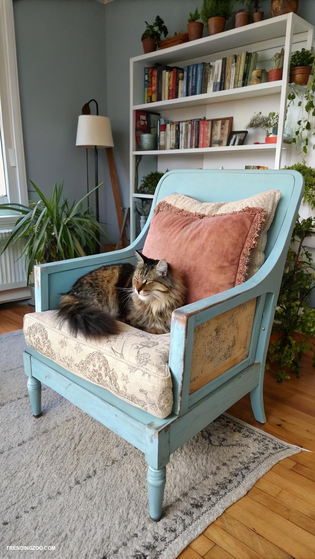 cat spaces in home Repurposed furniture as cat bed