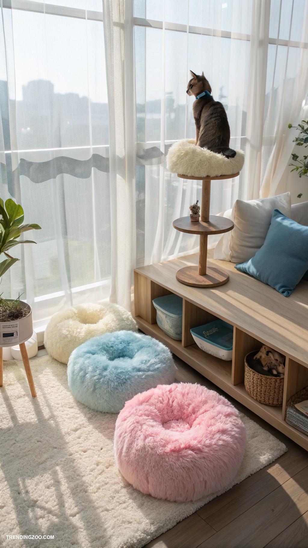 cat spaces in home Soft cushions on high surfaces