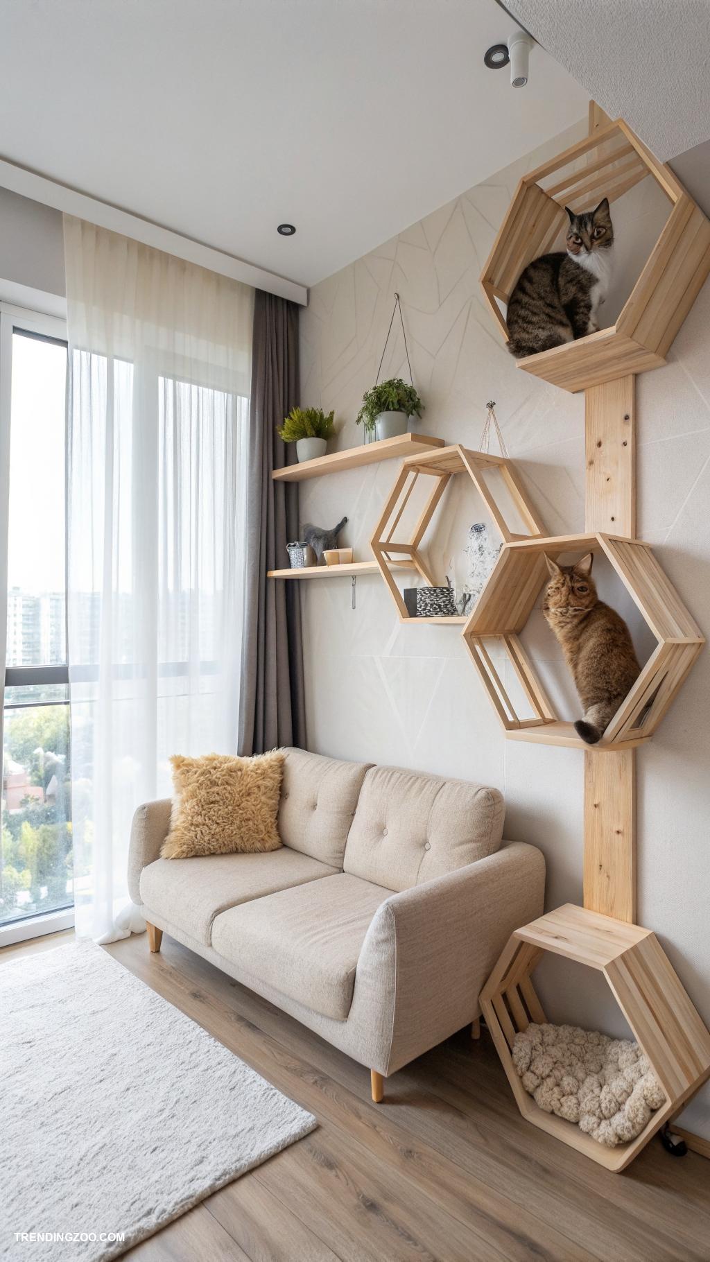 cat spaces in home Wall mounted cat shelves