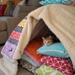 diy cat cave Pillow fort with soft inside lining