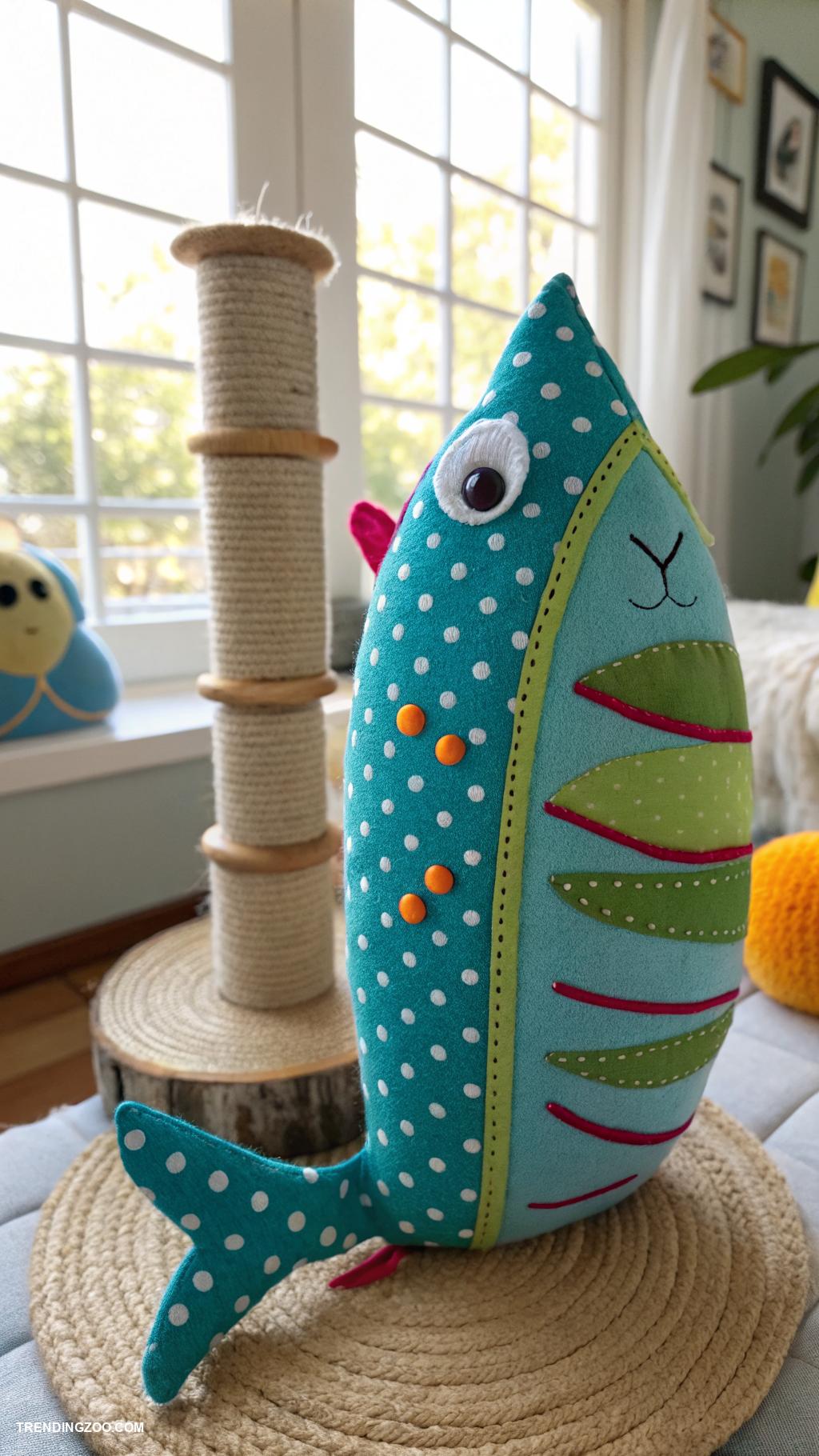 diy cat kicker toys Felt cat toys shaped like fish