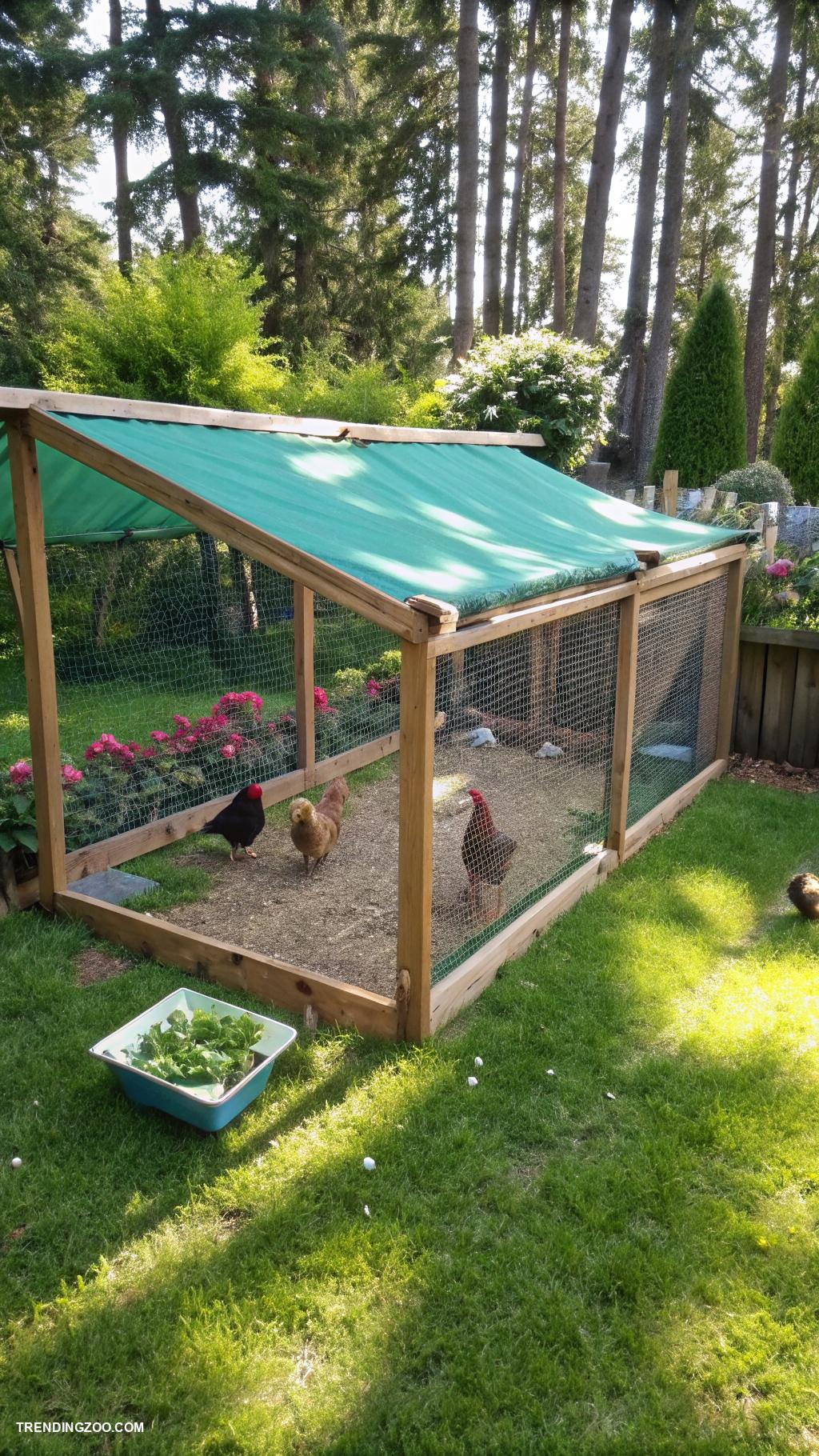 diy chicken run Add a shade cloth for sun protection