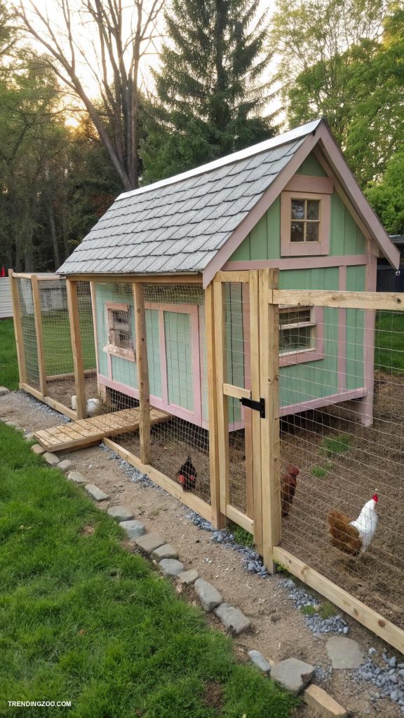diy chicken run Connect to a coop for easy access