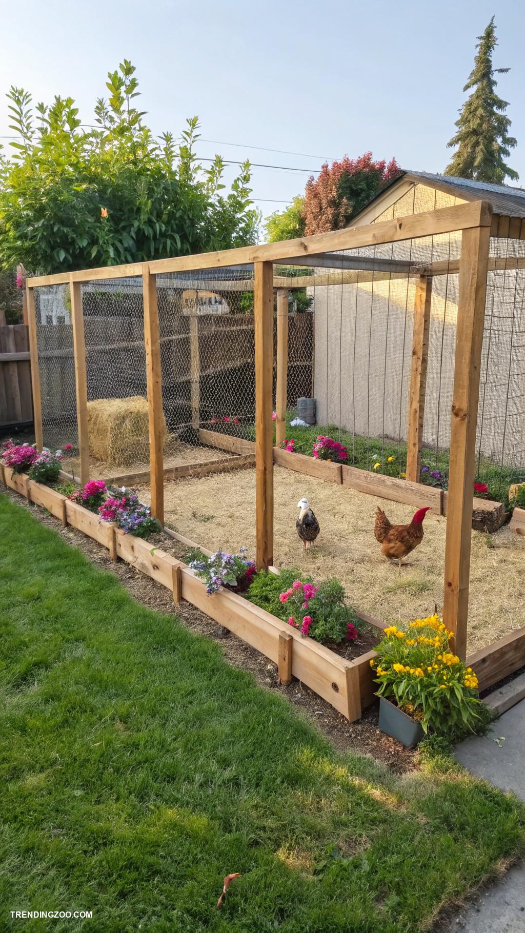 diy chicken run Use chicken wire for secure enclosure