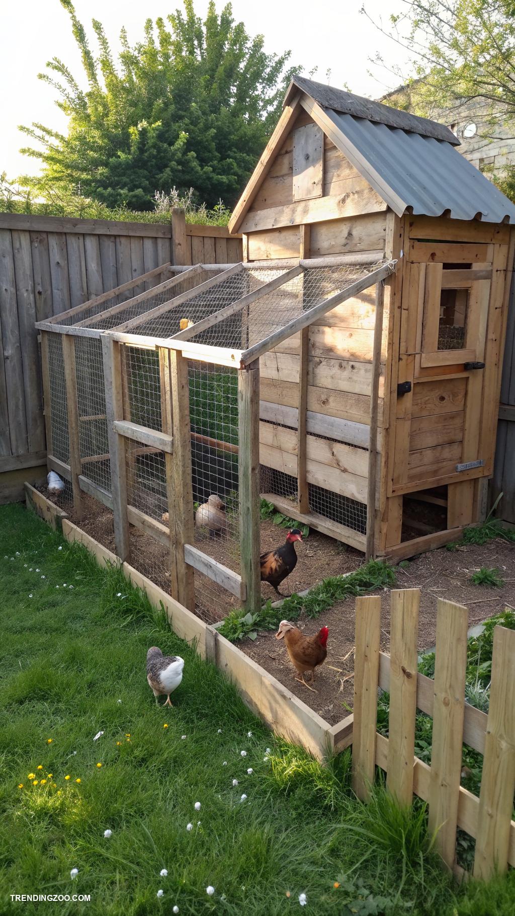 diy chicken run Use recycled pallets for a rustic design