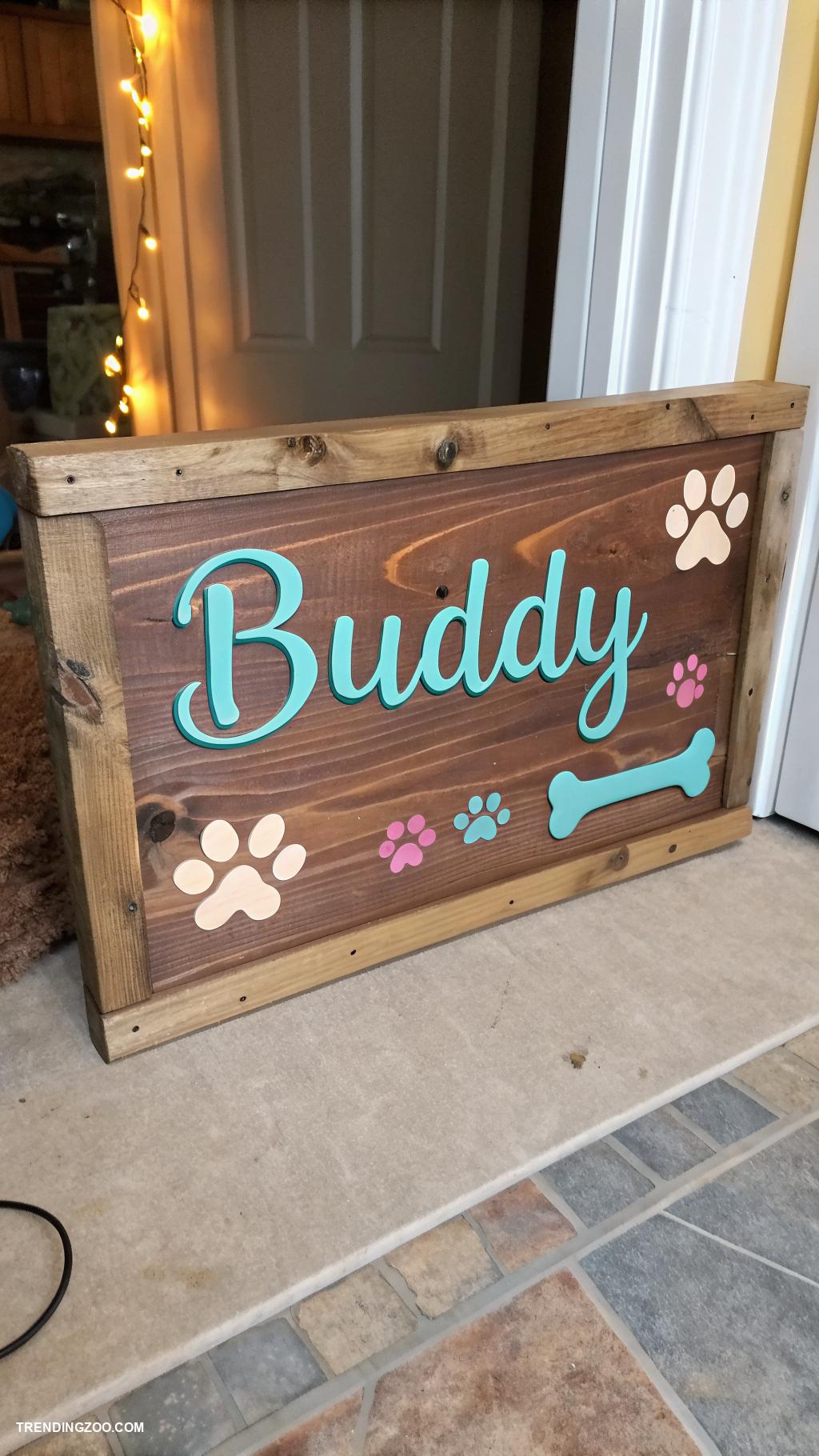 diy dog crate topper Customized name sign for identity
