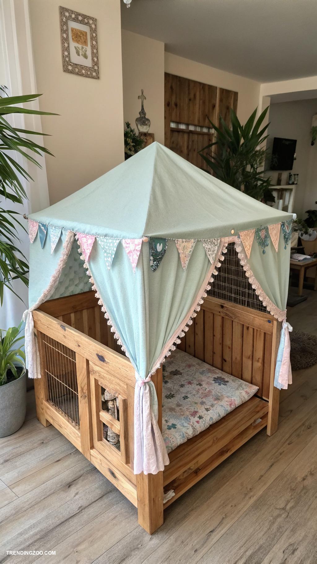 diy dog crate topper DIY canopy for shade and style