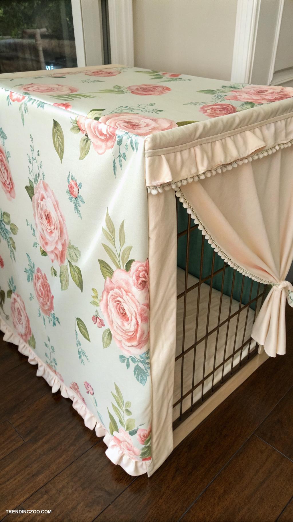 diy dog crate topper Decorative fabric cover for privacy