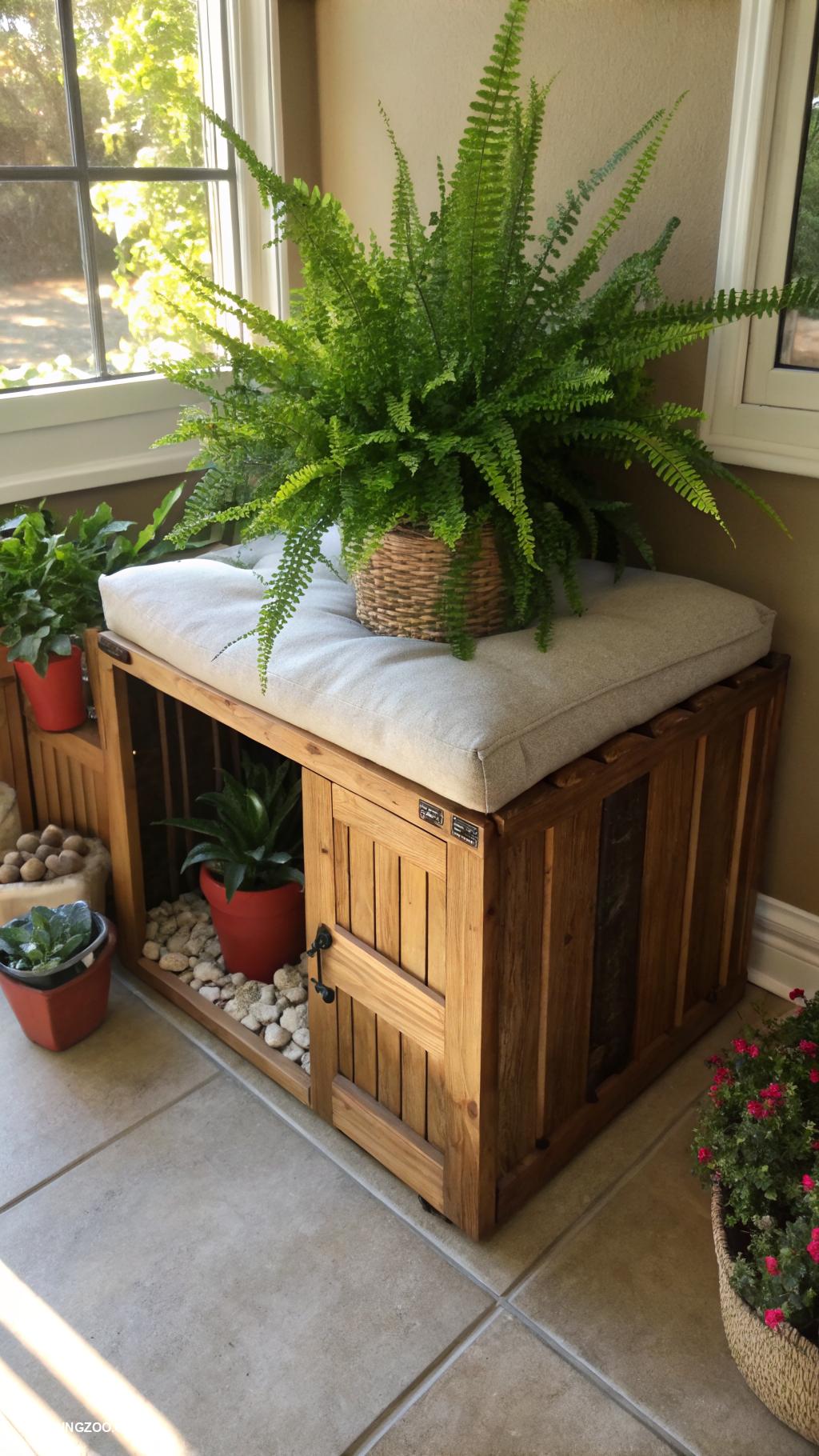diy dog crate topper Plants for a refreshing touch