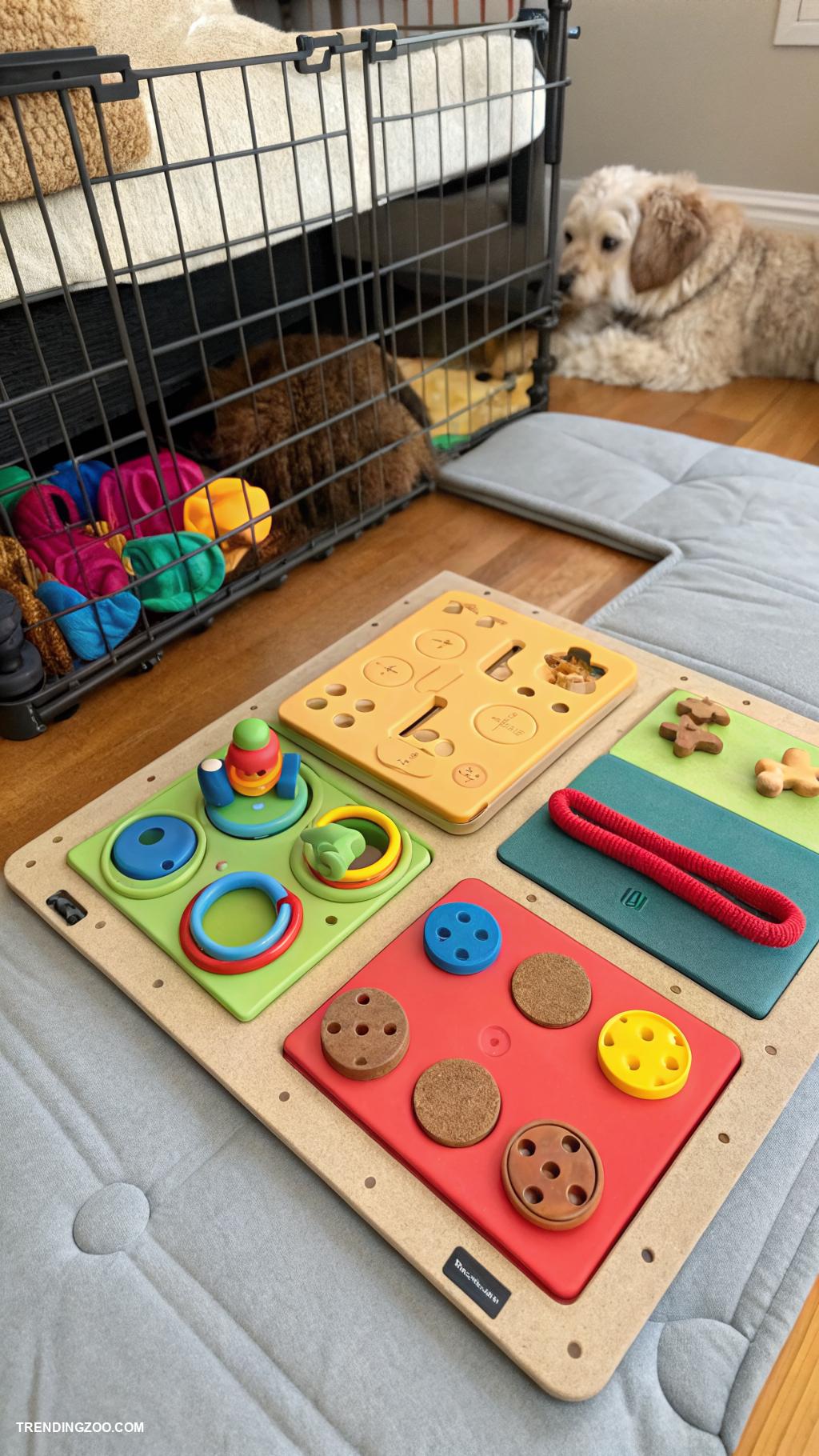 diy dog crate topper Puzzle board to entertain pets
