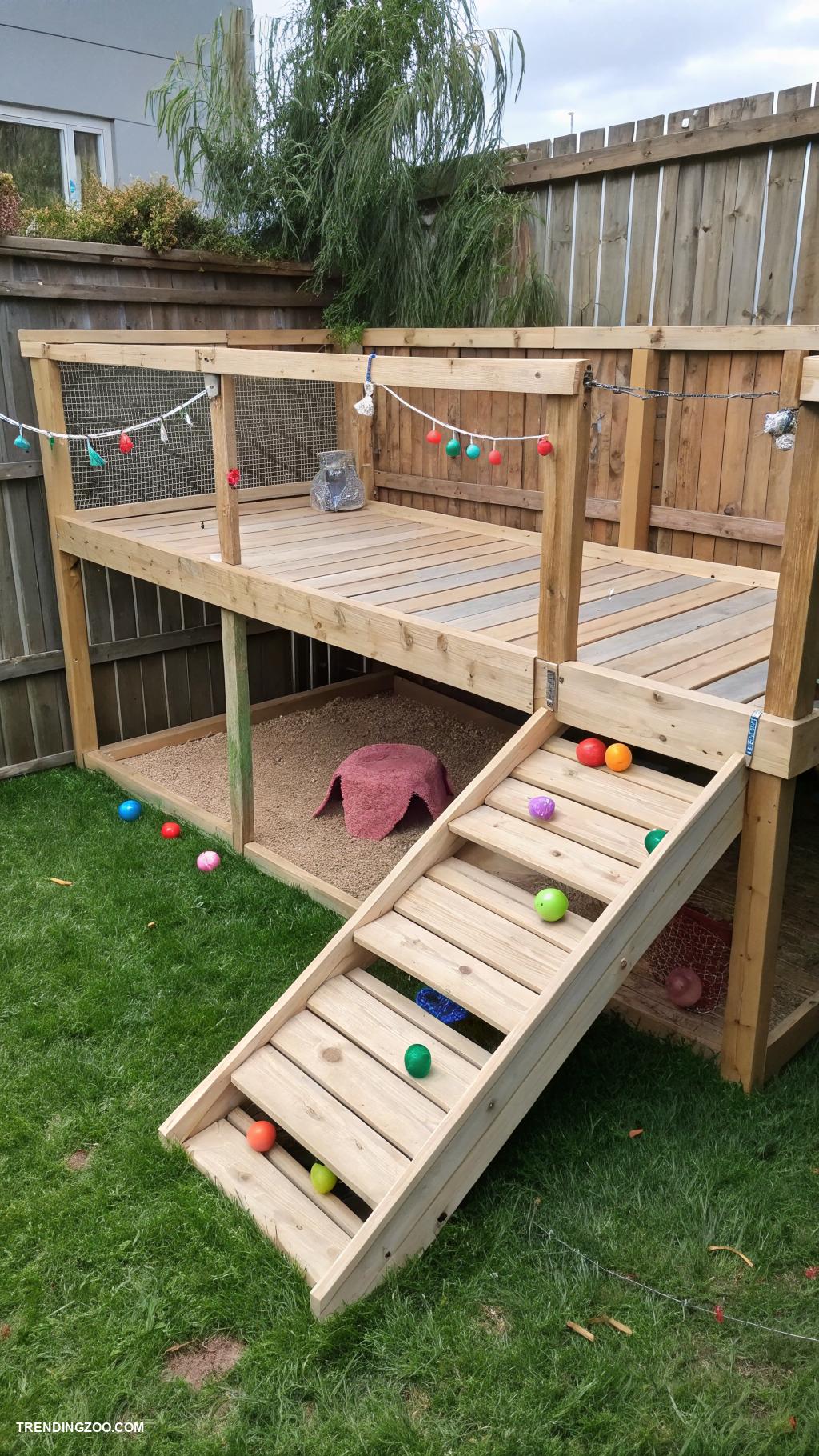 diy pig pens Raised platform for shelter and play