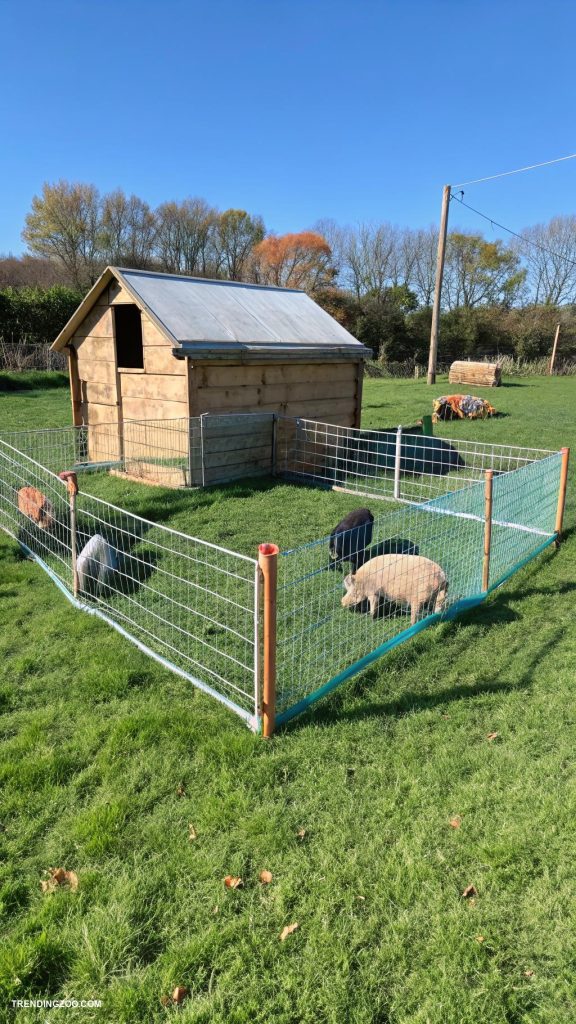 diy pig pens Temporary fencing with snow fencing