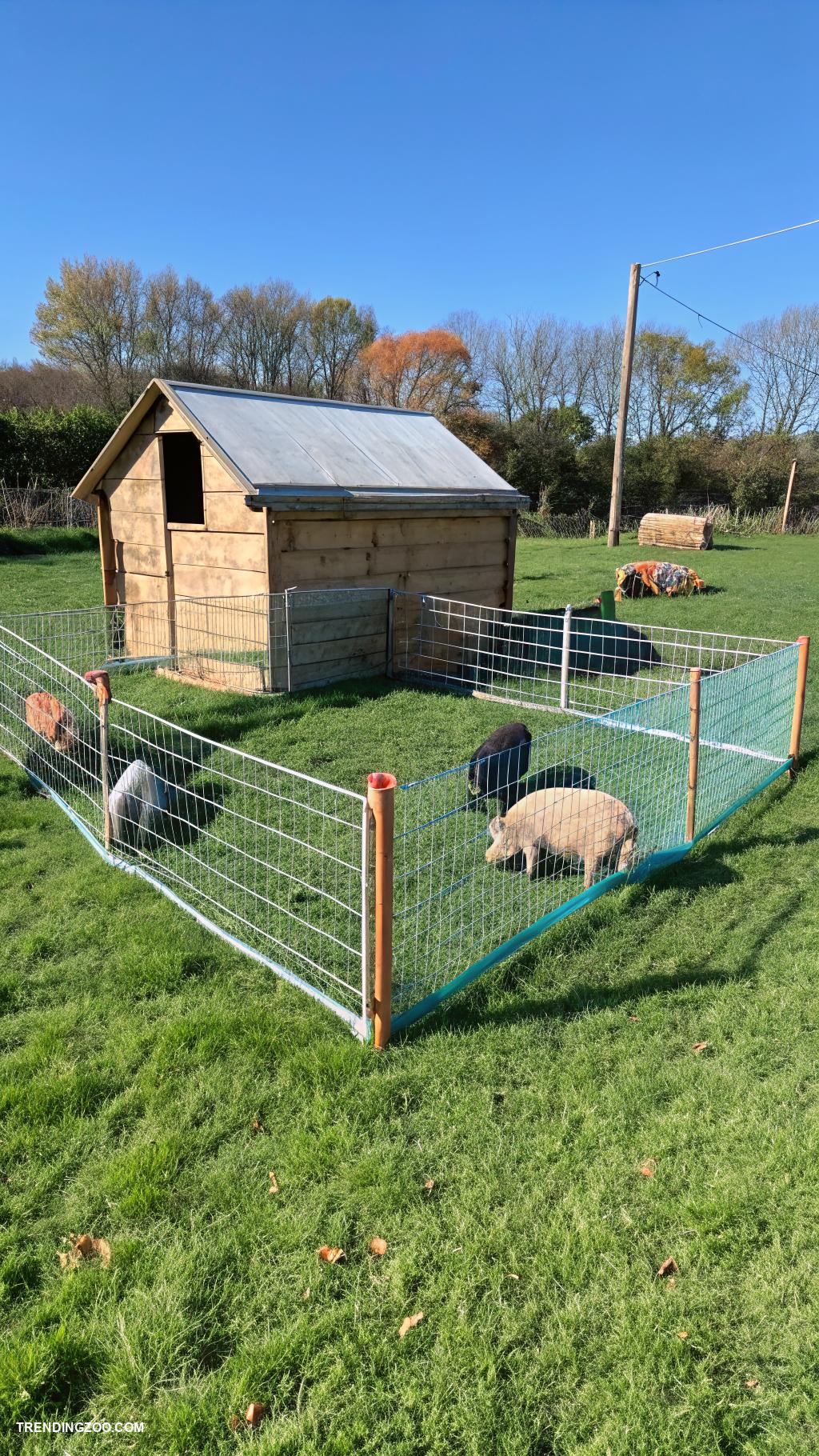 diy pig pens Temporary fencing with snow fencing