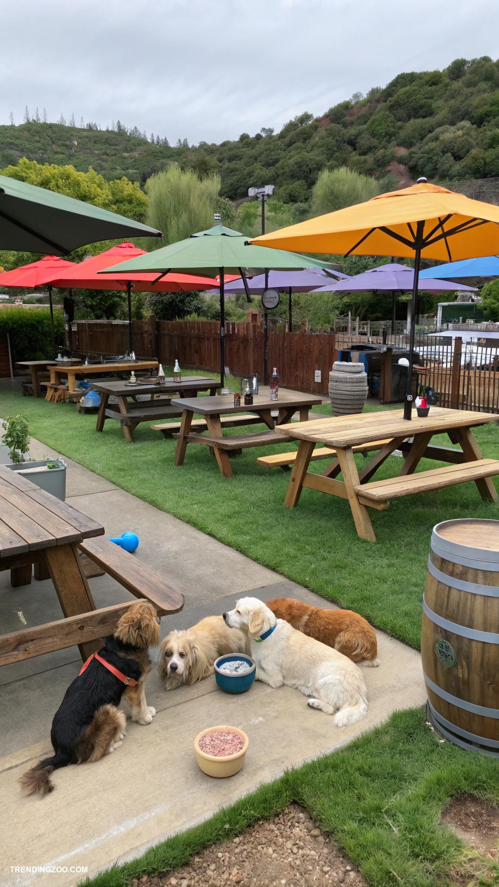 dog eating area Brewery with dog friendly outdoor eating space