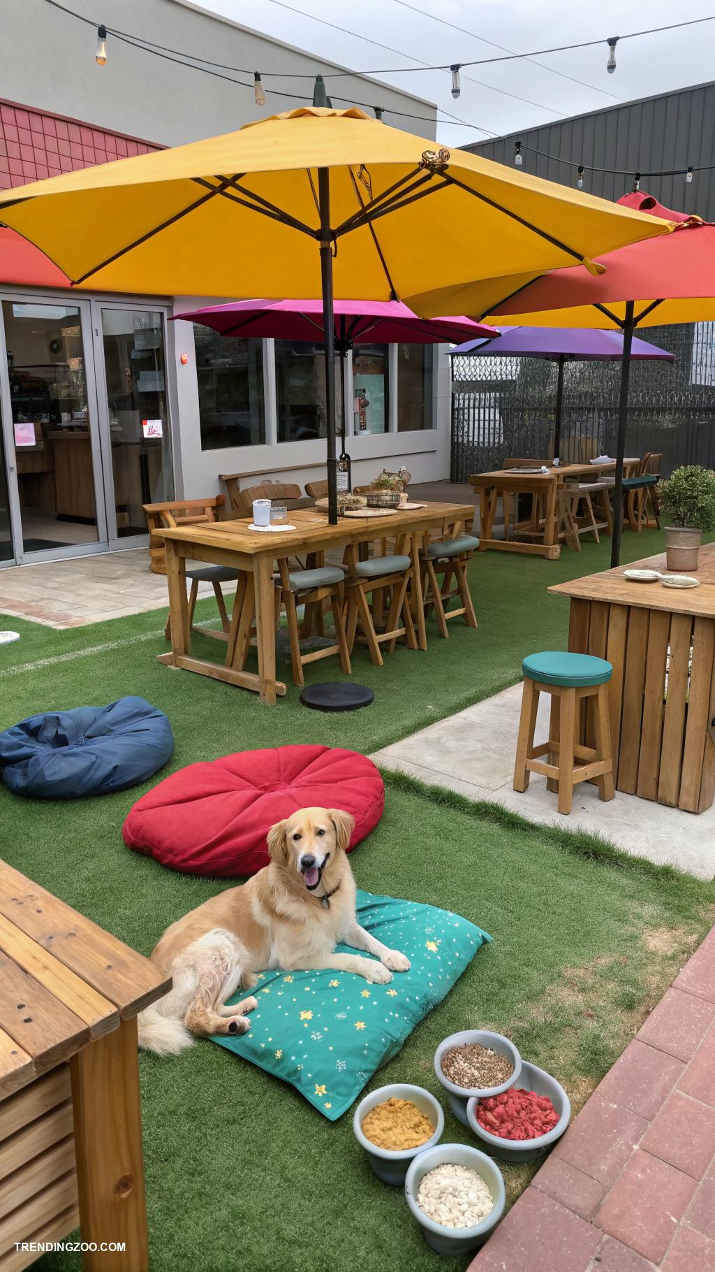 dog eating area Dog friendly cafy with outdoor seating