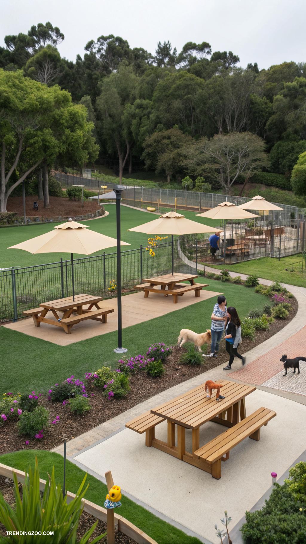 dog eating area Specialized dog parks featuring dining areas