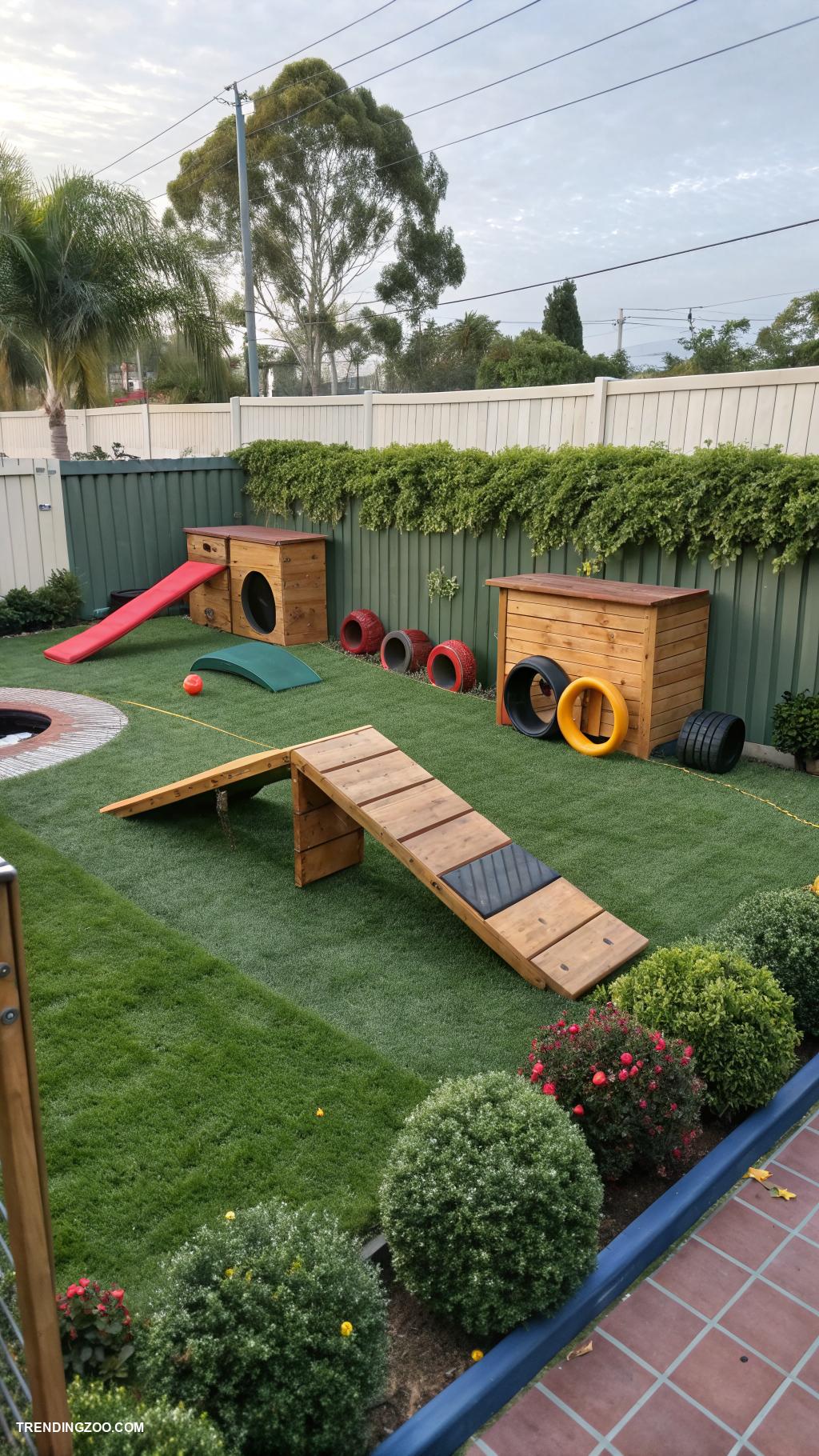 dog friendly backyard ideas Create a secure parkour setup