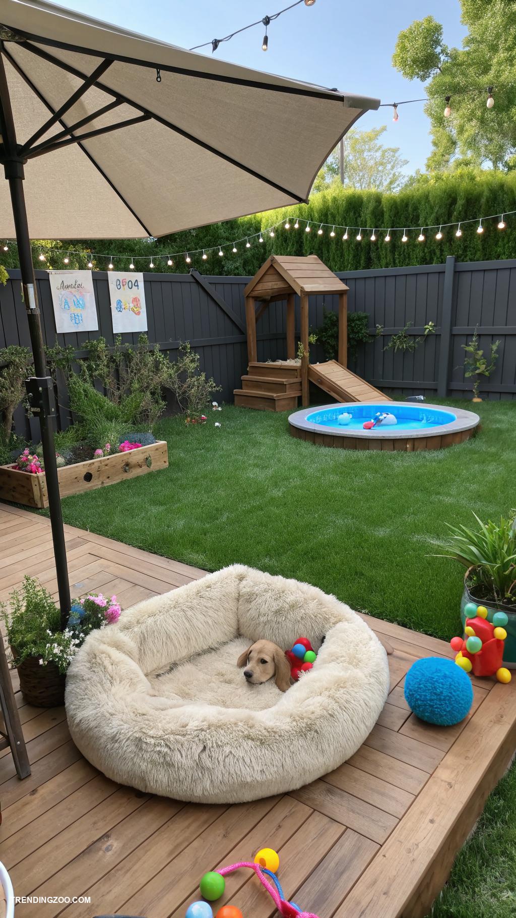dog friendly backyard ideas Create a shaded lounging area