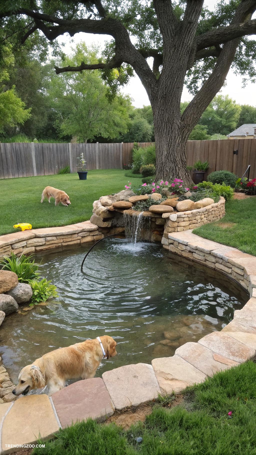 dog friendly backyard ideas Install a dog friendly water feature