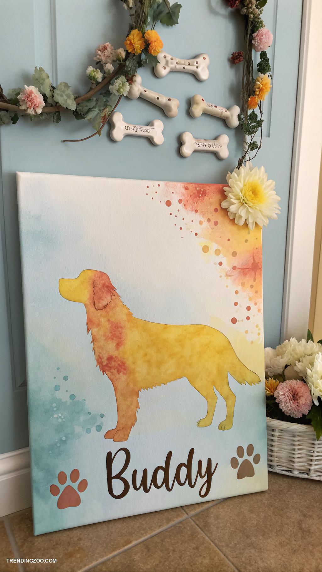 dog wall ideas Custom dog name wall art