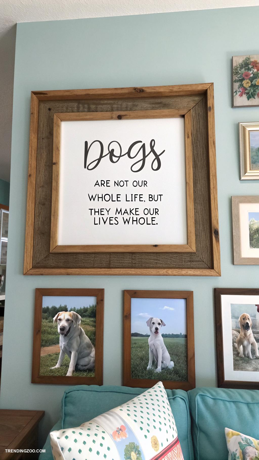 dog wall ideas Inspirational dog quotes in framed prints