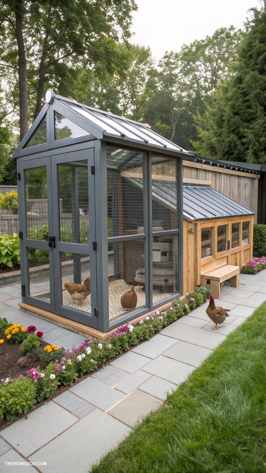 fancy chicken coop Elegant glass front chicken coop enclosure