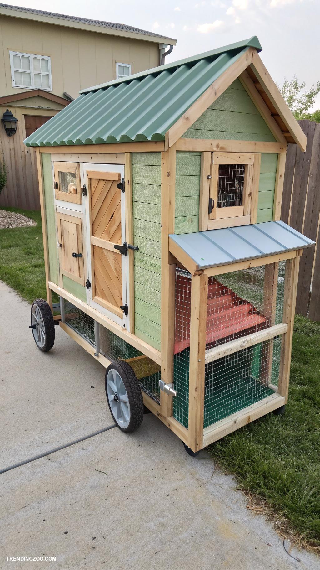 fancy chicken coop Portable chicken tractor for easy mobility