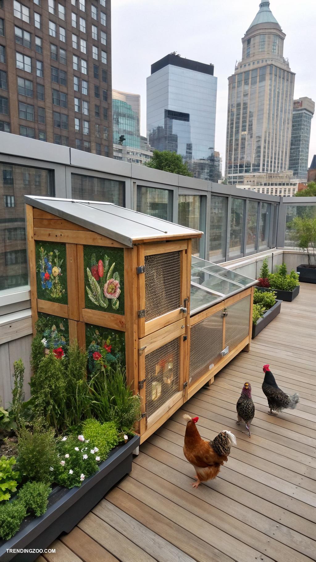 fancy chicken coop Stylish urban rooftop chicken habitat