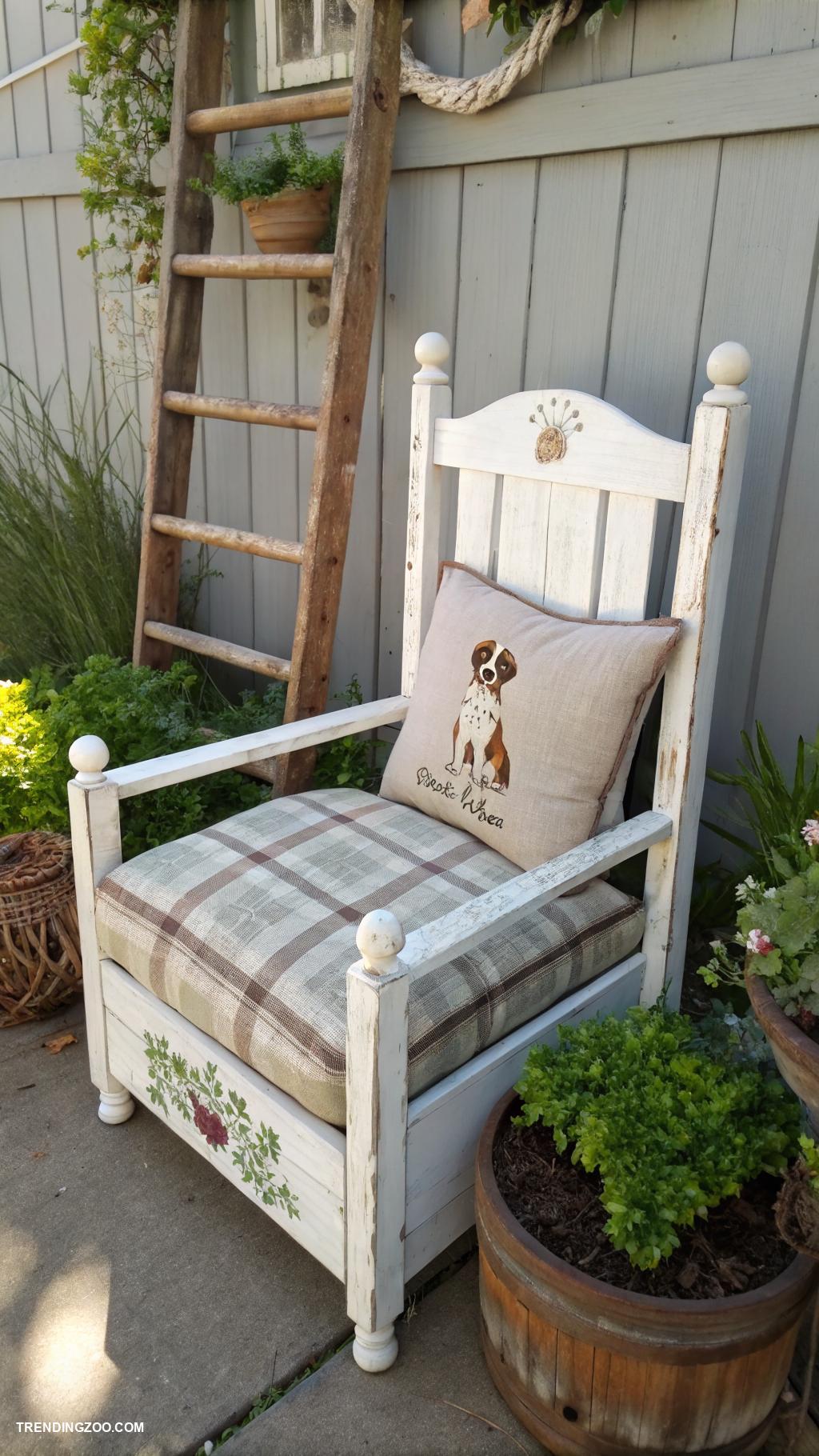 farmhouse style dog beds Repurposed farmhouse chair for sleeping