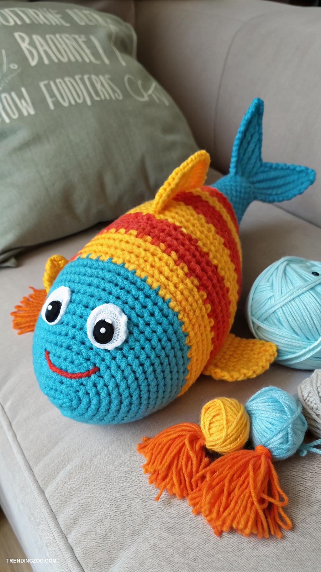 handmade cat toys Crocheted plush fish toys