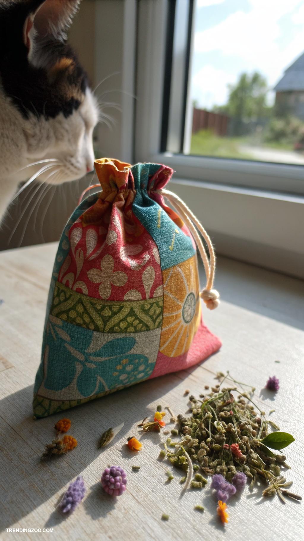 handmade cat toys Homemade catnip sachets in pouches